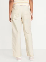 Loose High-Waisted Carpenter Pants for Girls