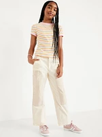 Loose High-Waisted Carpenter Pants for Girls