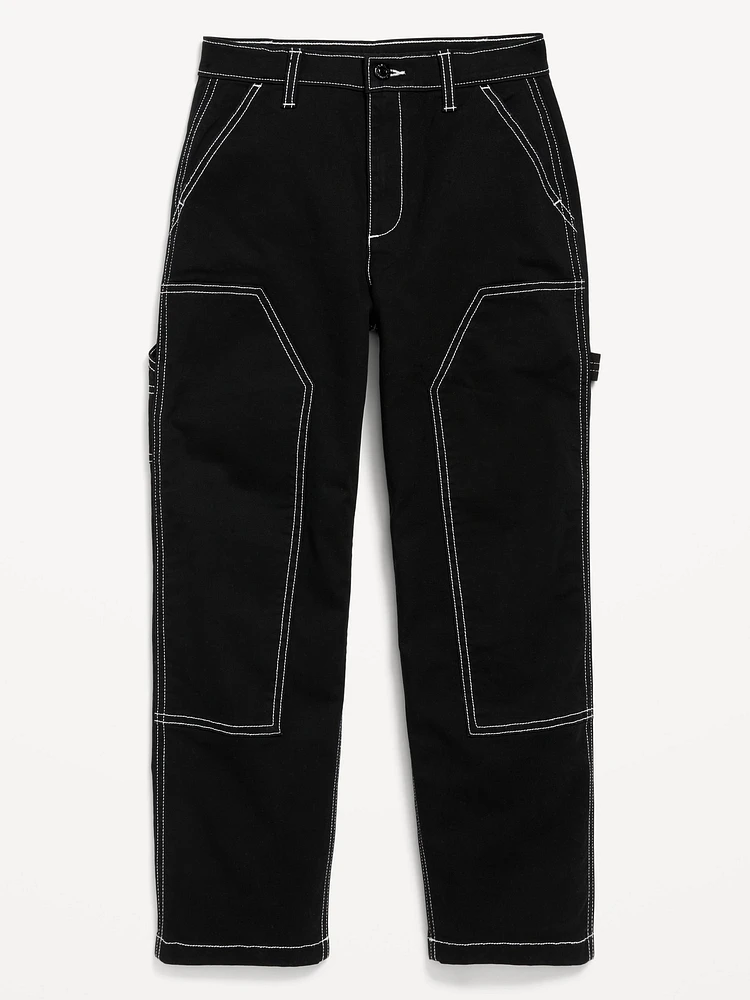 Loose High-Waisted Carpenter Pants for Girls