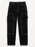 Loose High-Waisted Carpenter Pants for Girls