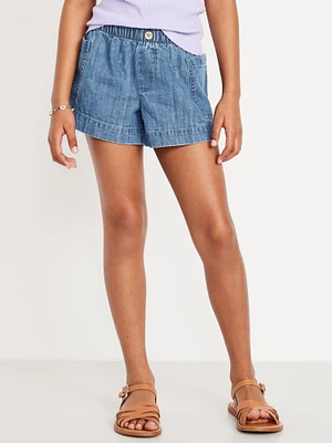 Loose Utility Jean Shorts for Girls