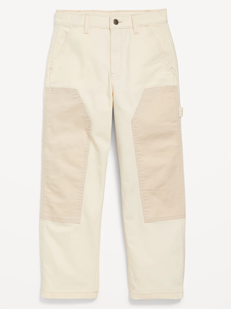 Loose High-Waisted Carpenter Pants for Girls