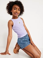 Loose Utility Jean Shorts for Girls