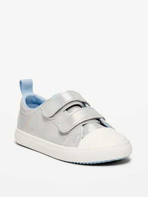 Birthday Metallic Double Secure-Strap Sneakers for Toddler Girls