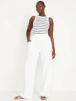 High-Waisted Linen-Blend Wide-Leg Pants