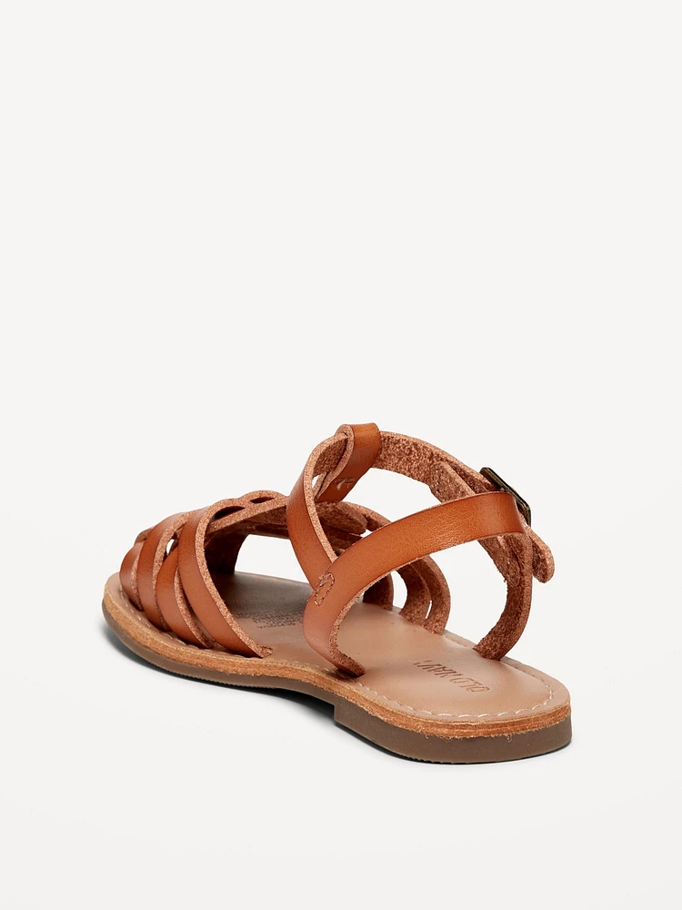 Faux-Leather Fisherman Sandals for Toddler Girls