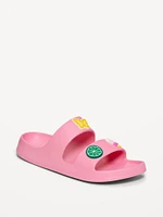 Double-Strap Patch Slide Sandals for Girls