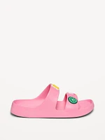 Double-Strap Patch Slide Sandals for Girls