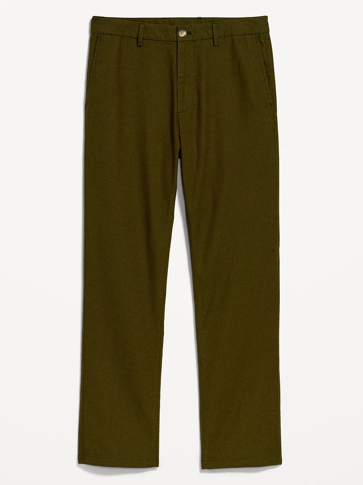 90's Straight Linen-Blend Chino Pants