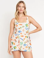 Matte Side-Tie Swim Dress