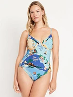 Textured One-Piece Balconette Swimsuit