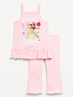 Licensed Graphic Peplum Tank and Flare Pants Set for Toddler Girls