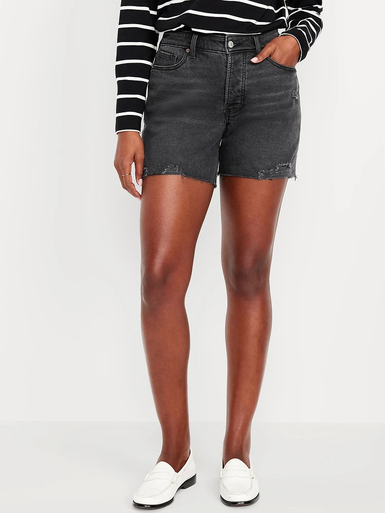 Curvy High-Waisted OG Jean Cut-Off Shorts -- 5-inch inseam