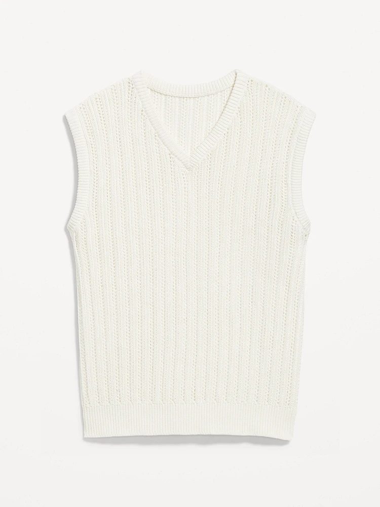 Open-Stitch Sweater Vest