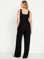 High-Waisted Linen-Blend Wide-Leg Pants