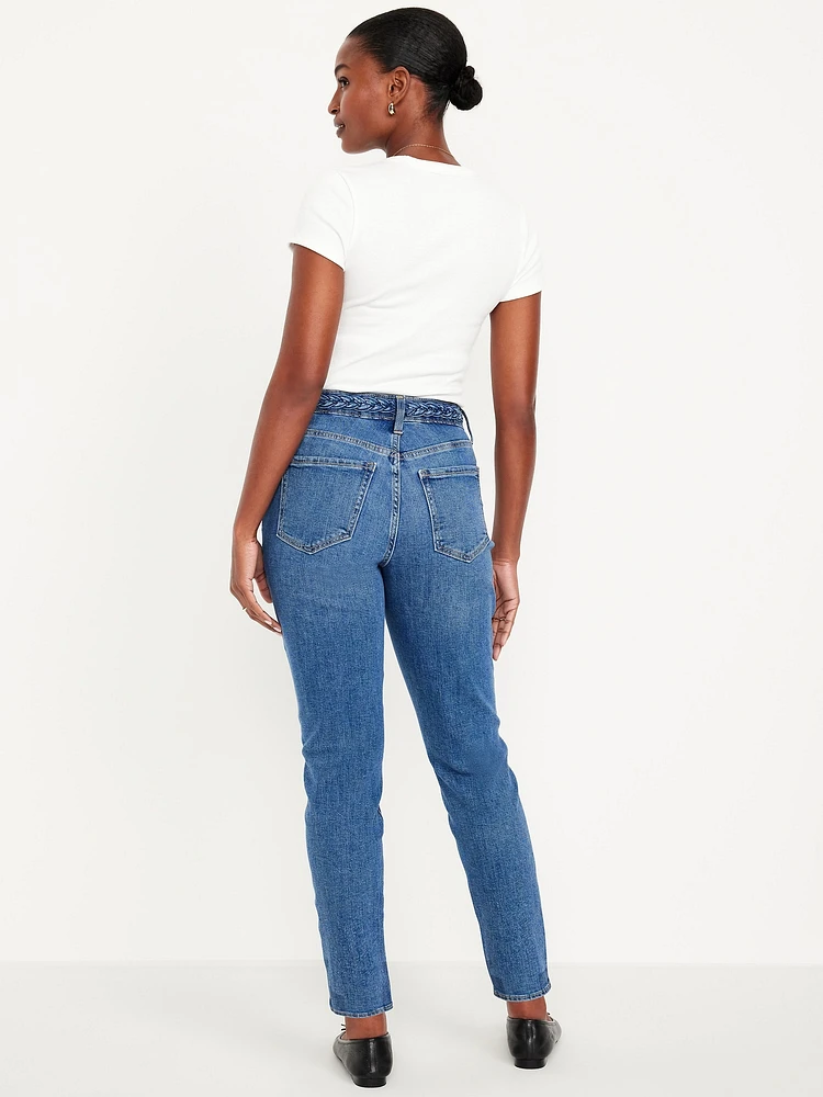 Curvy High-Waisted OG Straight Braided Ankle Jeans