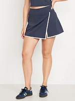 High-Waisted PowerSoft Faux-Wrap Skort