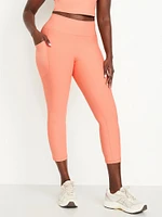 High-Waisted PowerSoft Crop Pocket Leggings