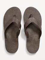Faux-Leather Flip-Flop Sandals for Men