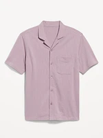 Short-Sleeve Seersucker Camp Shirt