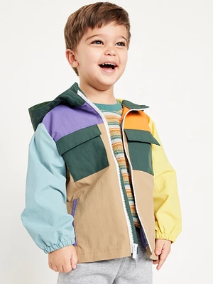 Water-Resistant Hooded Utility Jacket for Toddler Boys