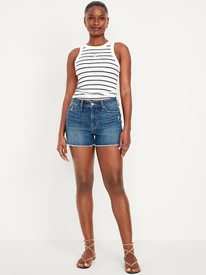 Curvy High-Waisted OG Jean Cut-Off Shorts -- 3-inch inseam