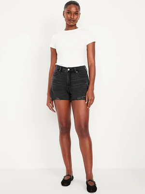 Curvy High-Waisted OG Jean Cut-Off Shorts -- 3-inch inseam