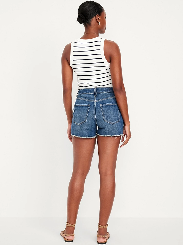 Curvy High-Waisted OG Jean Cut-Off Shorts -- 3-inch inseam