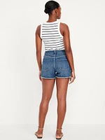 Curvy High-Waisted OG Jean Cut-Off Shorts -- 3-inch inseam