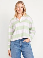 Rugby Stripe Crop Polo