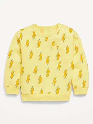 Printed Oversized French Terry Pocket Sweatshirt for Toddler Boys