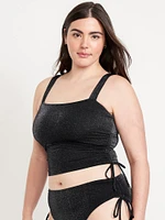 Ruched Longline Swim Top