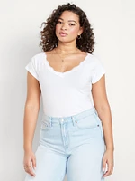 Lace-Trim V-Neck Top