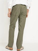 90's Straight Linen-Blend Pants