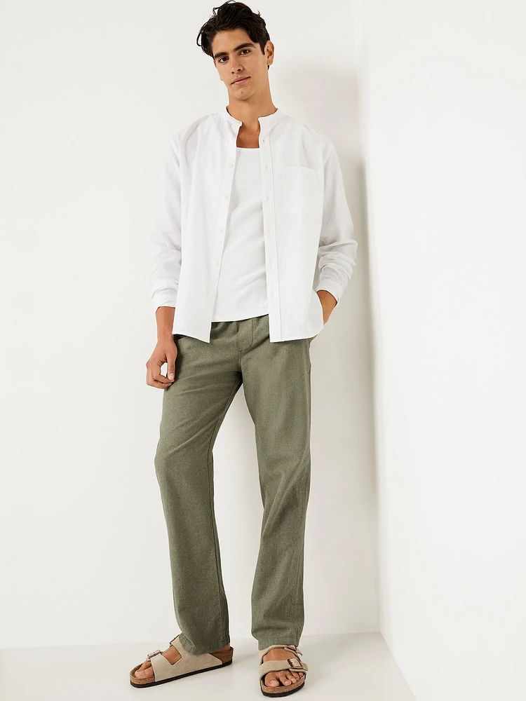 90's Straight Linen-Blend Pants