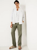 90's Straight Linen-Blend Pants