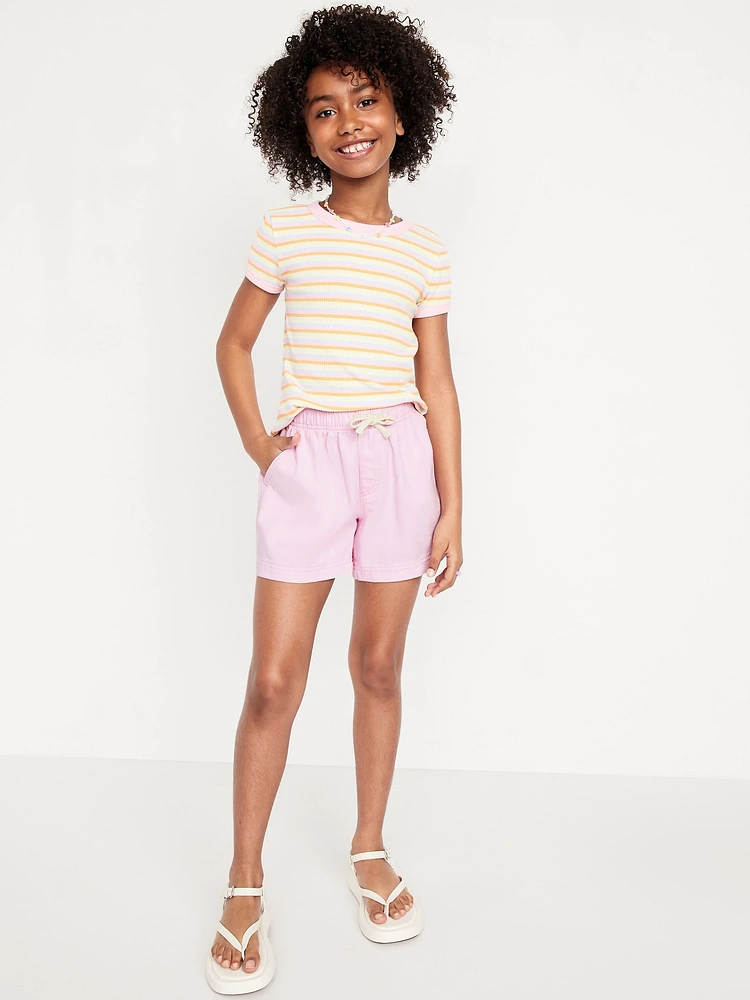 High-Waisted Pull-On Twill Shorts for Girls