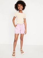 High-Waisted Pull-On Twill Shorts for Girls