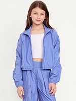 Loose Ruched-Sleeve Jacket for Girls