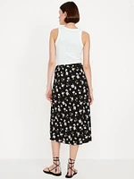 Crepe A-Line Midi Skirt