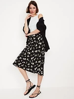 Crepe A-Line Midi Skirt