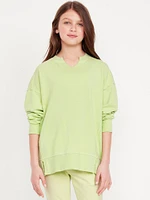 Oversized French Terry Tunic Sweatshirt for Girls