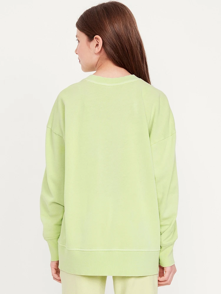 Oversized French Terry Tunic Sweatshirt for Girls