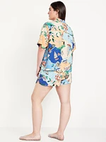 High-Waisted Crinkle Gauze Shorts -- 4-inch inseam
