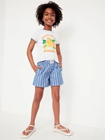 Lightweight Printed Poplin Shorts for Girls