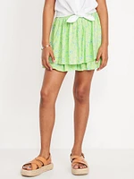 Printed High-Waisted Swing Skort for Girls
