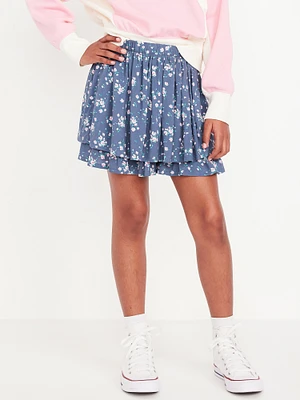 Printed High-Waisted Swing Skort for Girls