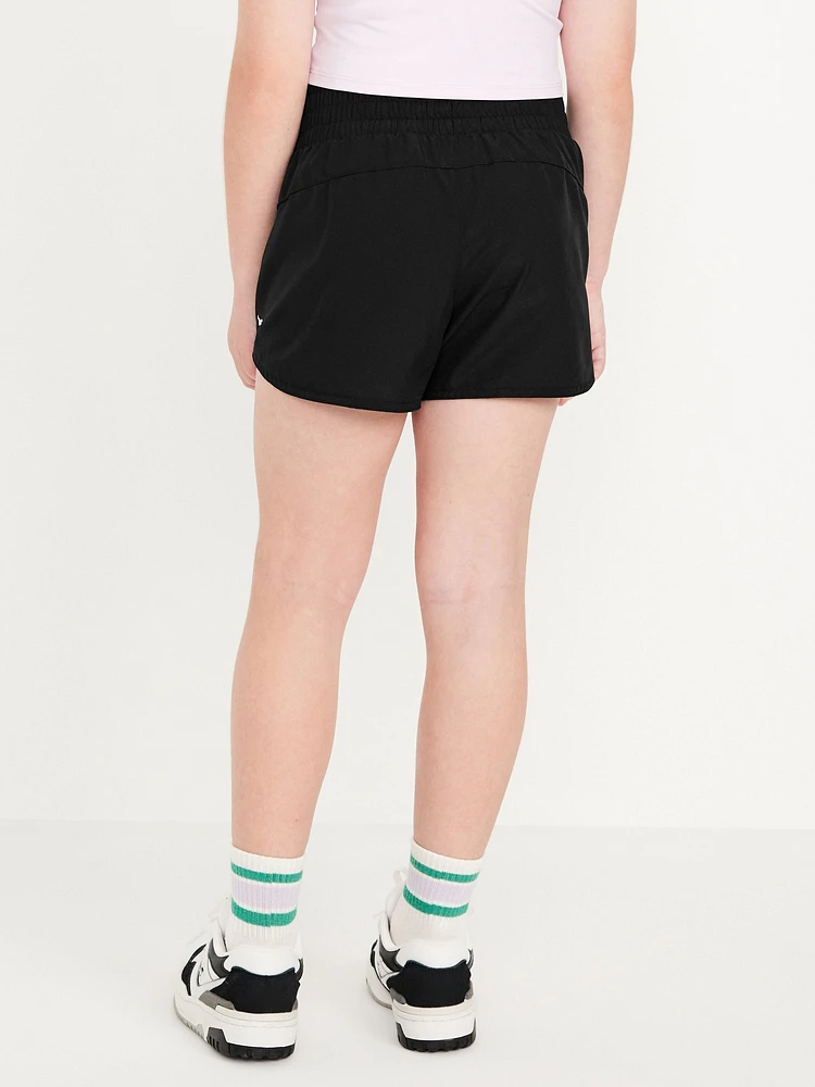 High-Waisted Dolphin-Hem Run Shorts for Girls