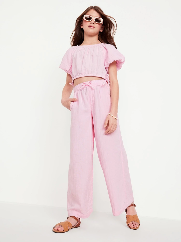 High-Waisted Wide-Leg Pants for Girls