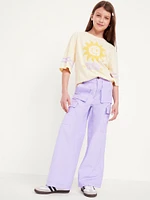Loose Poplin Cargo Pants for Girls